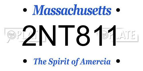2NT811 Massachusetts License Plate
