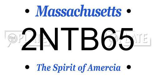 2NTB65 Massachusetts License Plate