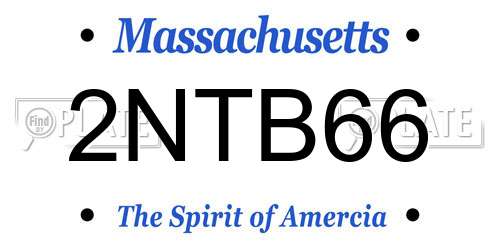 2NTB66 Massachusetts License Plate