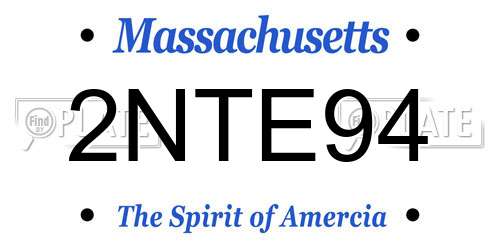 2NTE94 Massachusetts License Plate