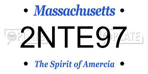 2NTE97 Massachusetts License Plate