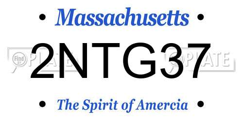 2NTG37 Massachusetts License Plate