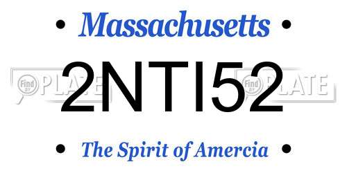 2NTI52 Massachusetts License Plate