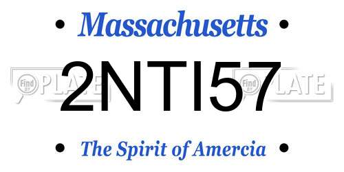2NTI57 Massachusetts License Plate