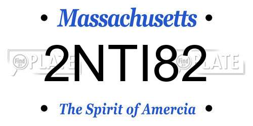 2NTI82 Massachusetts License Plate