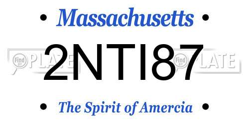 2NTI87 Massachusetts License Plate
