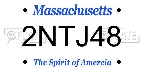 2NTJ48 Massachusetts License Plate
