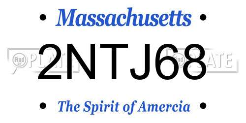 2NTJ68 Massachusetts License Plate
