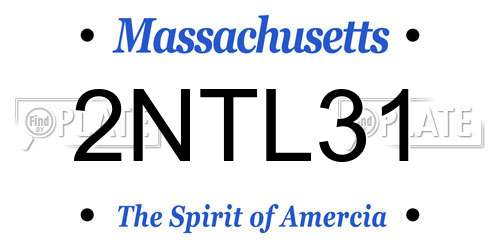 2NTL31 Massachusetts License Plate