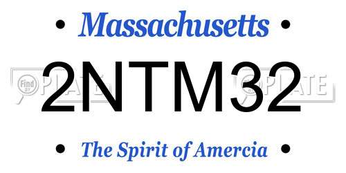 2NTM32 Massachusetts License Plate