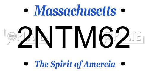 2NTM62 Massachusetts License Plate