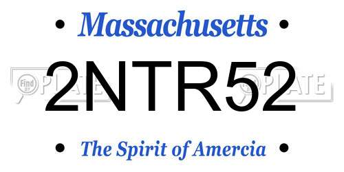 2NTR52 Massachusetts License Plate