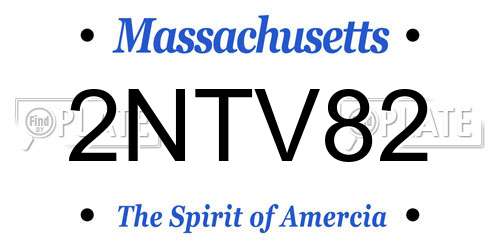 2NTV82 Massachusetts License Plate