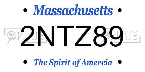 2NTZ89 Massachusetts License Plate