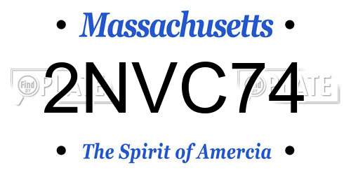 2NVC74 Massachusetts License Plate