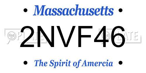 2NVF46 Massachusetts License Plate