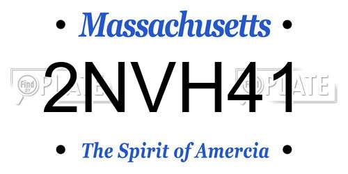 2NVH41 Massachusetts License Plate