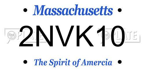 2NVK10 Massachusetts License Plate