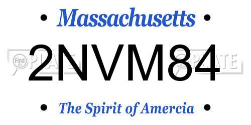 2NVM84 Massachusetts License Plate
