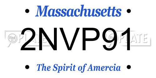 2NVP91 Massachusetts License Plate