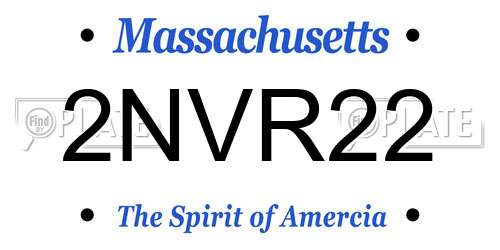 2NVR22 Massachusetts License Plate