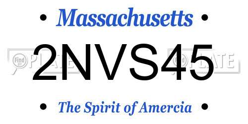 2NVS45 Massachusetts License Plate