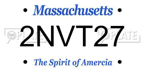 2NVT27 Massachusetts License Plate