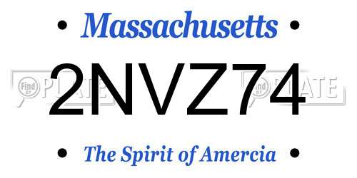 2NVZ74 Massachusetts License Plate