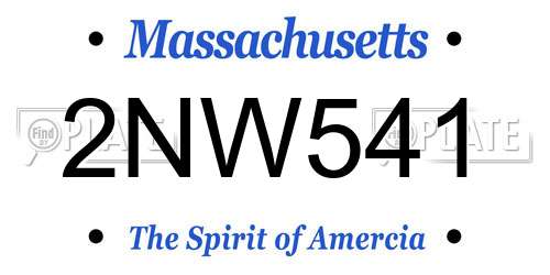 2NW541 Massachusetts License Plate