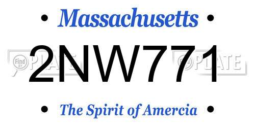 2NW771 Massachusetts License Plate