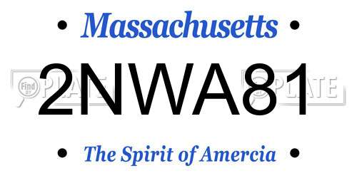 2NWA81 Massachusetts License Plate