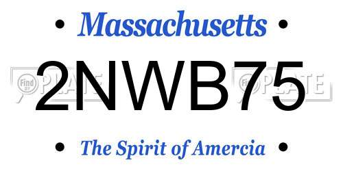 2NWB75 Massachusetts License Plate