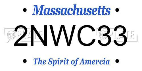 2NWC33 Massachusetts License Plate