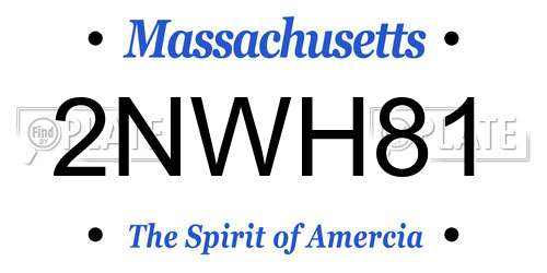 2NWH81 Massachusetts License Plate