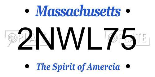 2NWL75 Massachusetts License Plate
