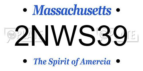 2NWS39 Massachusetts License Plate
