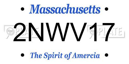 2NWV17 Massachusetts License Plate