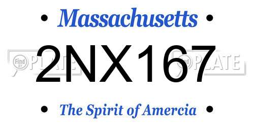 2NX167 Massachusetts License Plate