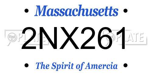 2NX261 Massachusetts License Plate