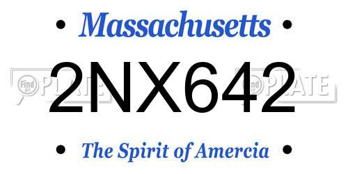 2NX642 Massachusetts License Plate