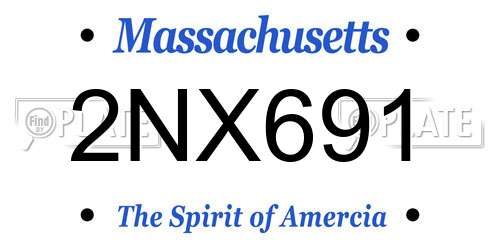 2NX691 Massachusetts License Plate