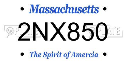 2NX850 Massachusetts License Plate