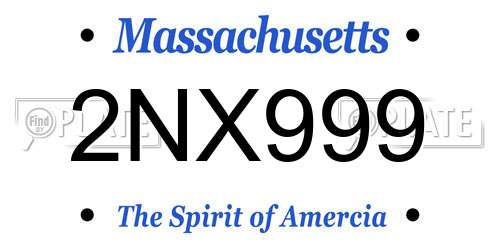 2NX999 Massachusetts License Plate