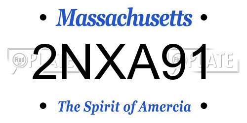 2NXA91 Massachusetts License Plate