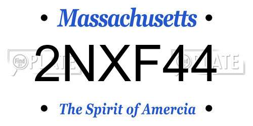 2NXF44 Massachusetts License Plate