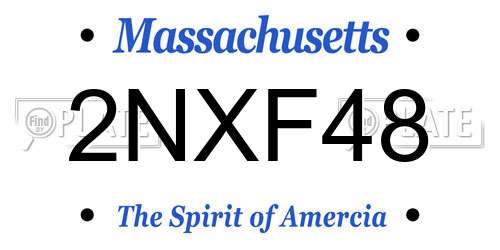 2NXF48 Massachusetts License Plate