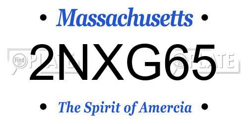 2NXG65 Massachusetts License Plate