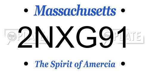 2NXG91 Massachusetts License Plate