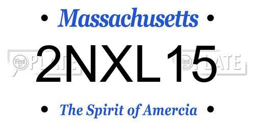 2NXL15 Massachusetts License Plate