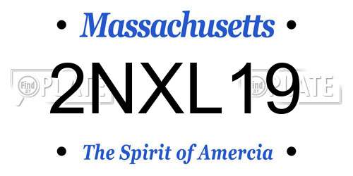 2NXL19 Massachusetts License Plate